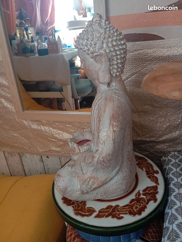 Statuette Bouddha Assis Doré Atmosphera – Résine Élégante H34 Cm, Décoration Zen Intérieur & Jardin