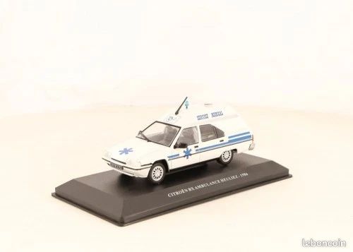 Citroën BX 16 TRS Taxi Marseille 1986 - Modèle Réduit IXO 1:43, Blanc, État Neuf