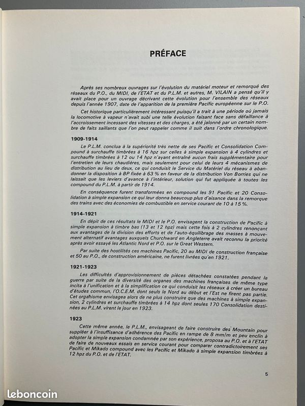 Trains à vapeur - livre, documentaire - 60 ans de traction à vapeur sur les réseaux de Lucien Maurice VILAIN (image 5)