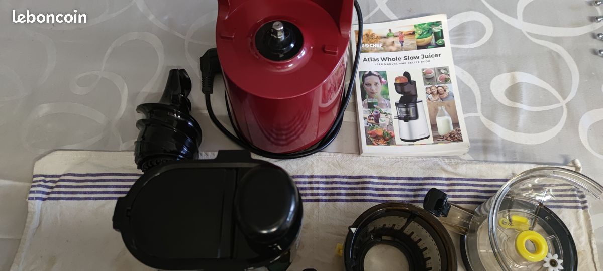Extracteur de Jus BioChef Atlas Whole Slow Juicer rouge (image 7)
