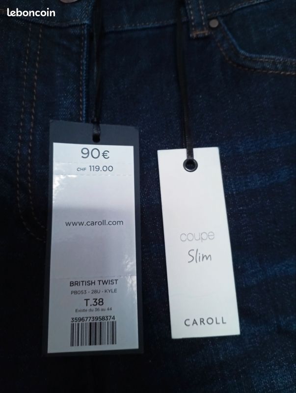 Jean slim en coton bleu - XXS - Seconde main Ba&sh bleu | Marais