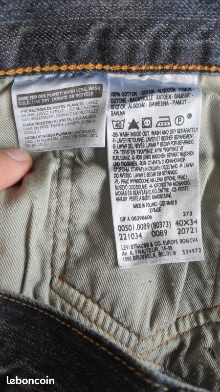 Jean En Toile Liberto - Taille W40 L34, Bleu, Occasion Très Bon état