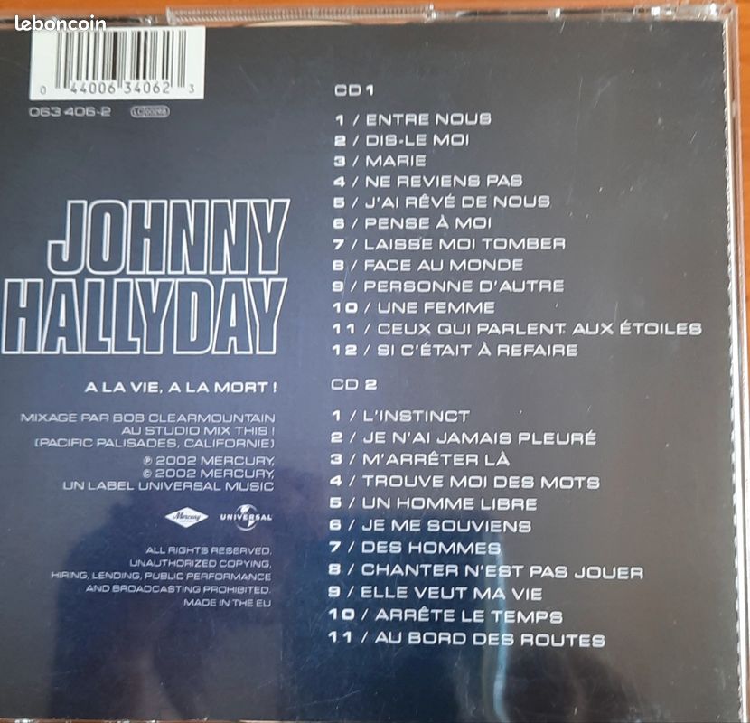 2 Cd johnny A la vie à la mort (image 3)