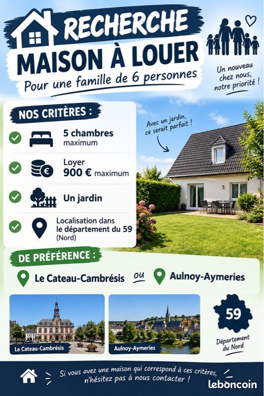 Maison 5 pièces 140 m² · à Cambrai · 140 m² · 950 €/mois