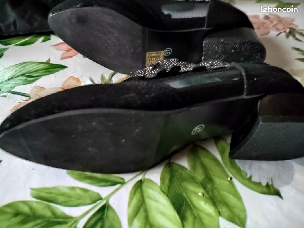 Chaussures Femme à Talon Moyen A.S.98, Taille 10, Noire Avec Bride - Neuf Avec Boîte