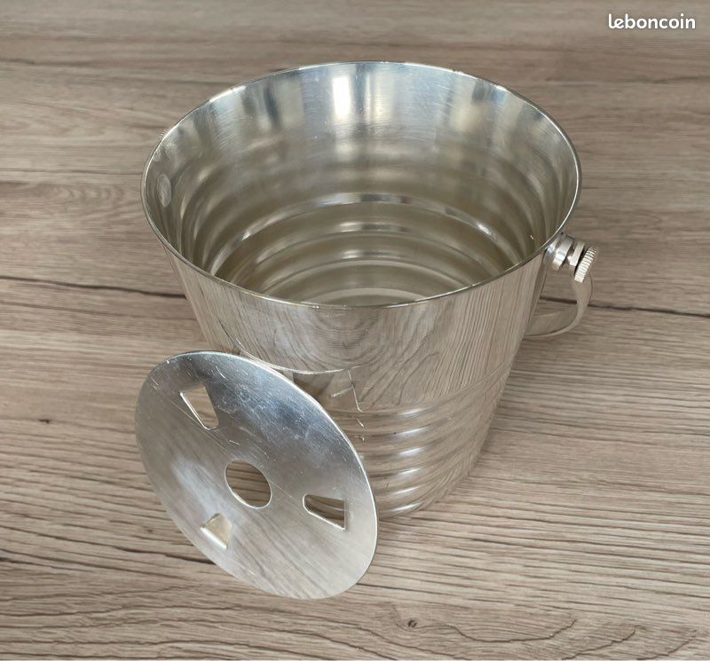 Sheffield Silver Co. Seau à glace en métal argenté avec couvercle à charnière ré