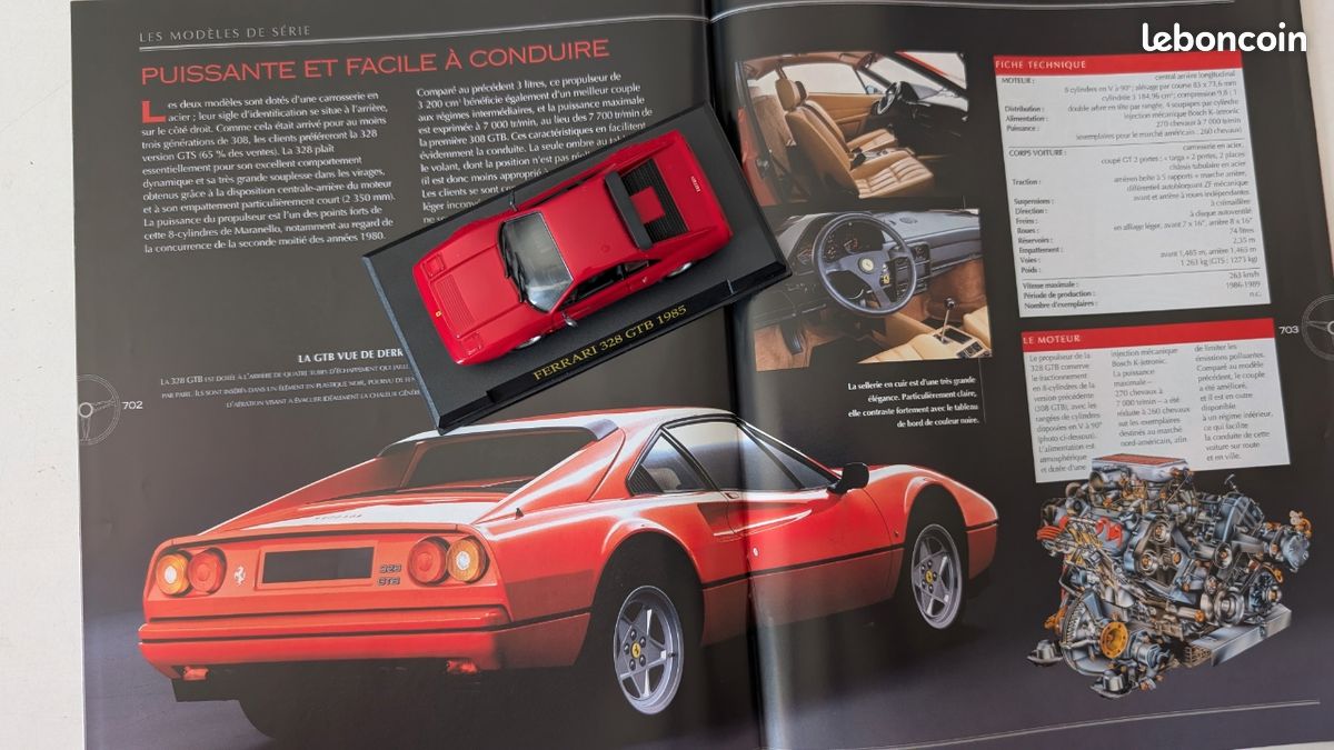 Maquette Ferrari 328 GTB 1985 Rouge 1:18 KK-Scale - Métal Die-cast, Portes Et Capot Ouvrants, Neuve
