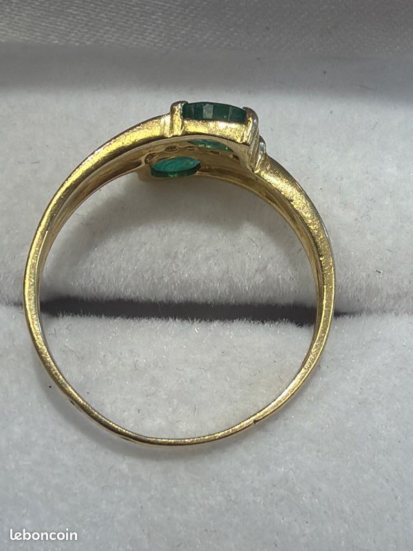 Bague OR 18 K diamants Émeraudes (image 3)