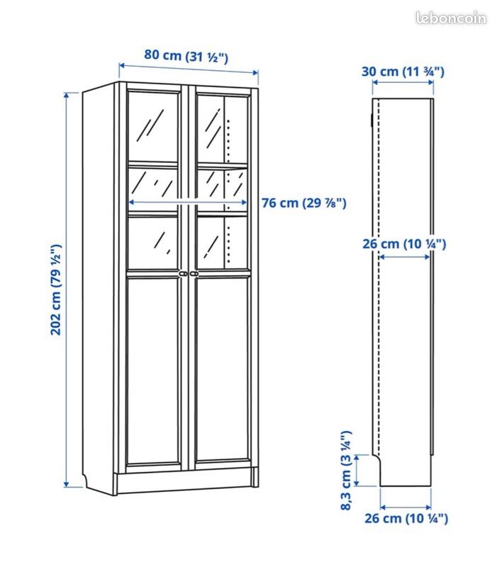 Armoire bibliothèque vitrée Billy Oxberg (image 9)