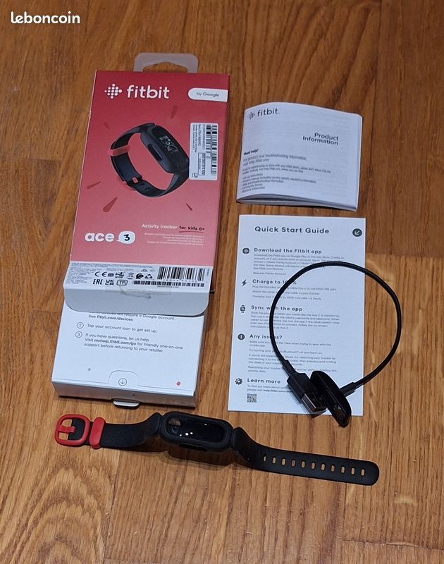 Montre connectée ENFANTS FITBIT ACE JUNIOR NOIR ROUGE (neuf