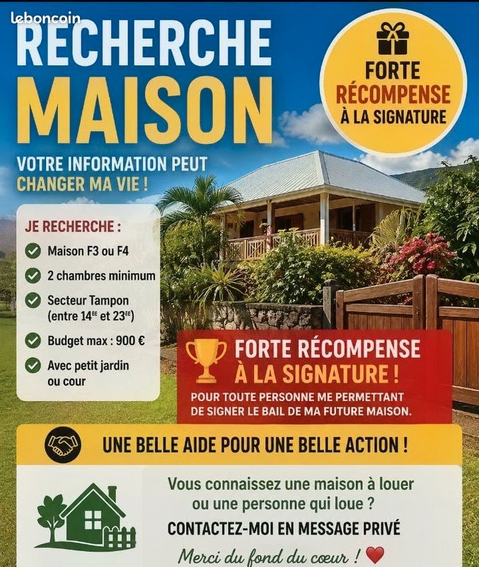 Maison 5 pièces 75 m² · à Le Tampon · 75 m² · 900 €/mois