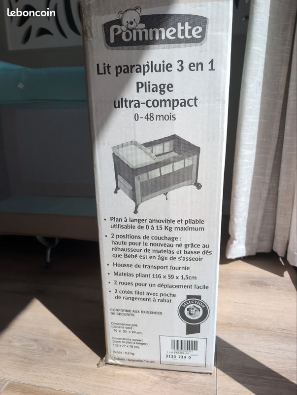Lit parapluie 3 en 1 ultra compact TBE (image 3)