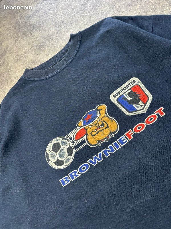 Pull Brownie vintage 00s marine FootBall France made in France - L (image 8)
