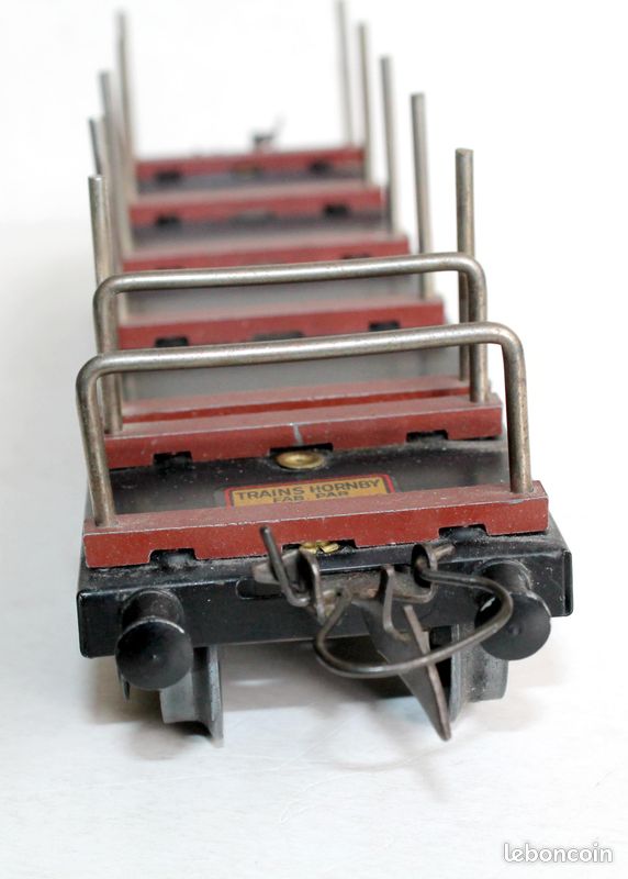 Hornby O/0 Wagon Marchandise + Grue Treuil à Poulie - Vintage France Métal - RARE