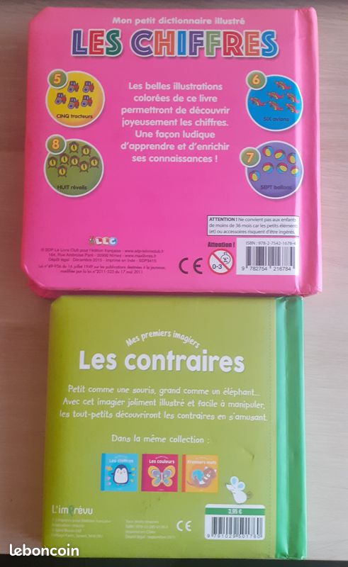 Lot de 2 livres pour tout petit : les chiffres & les contraires (image 3)