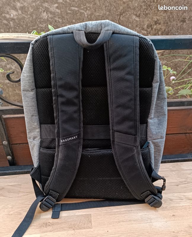 Cartable sac à dos pour ordinateur écolier collégien lycéen gris noir (image 5)