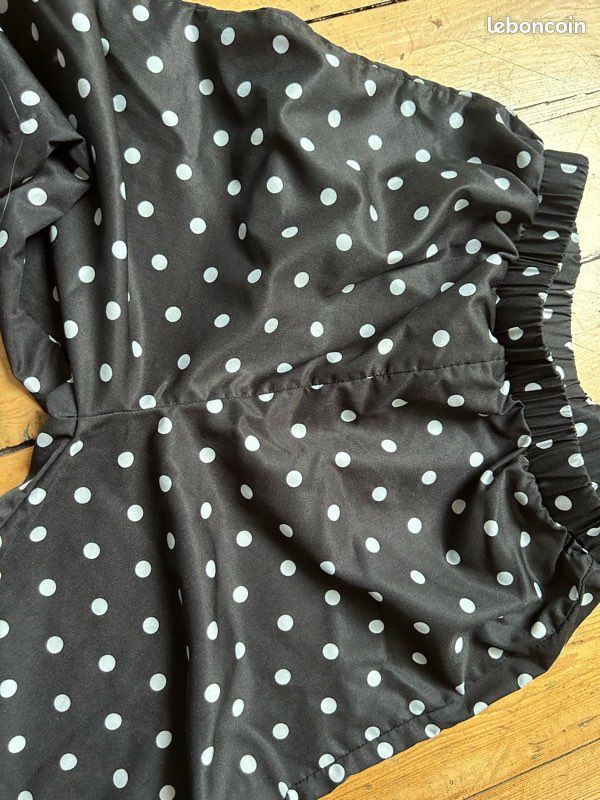 Pantalon léger noir à pois blancs 12 ans Shein (image 2)