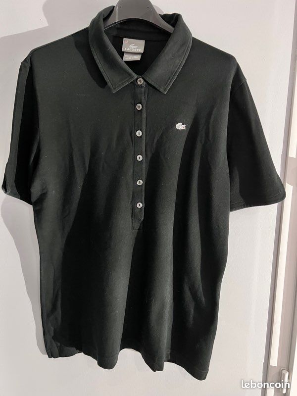 Polo noir MC femme LACOSTE Taille 46 (image 3)
