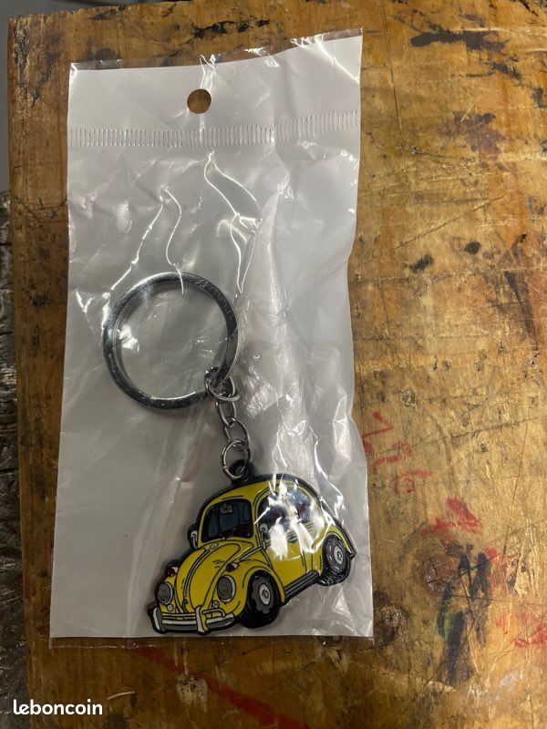 Porte-Clés Officiel VW Beetle Coccinelle Argent Antique – Avec Jeton Caddie Et Boîte Métal