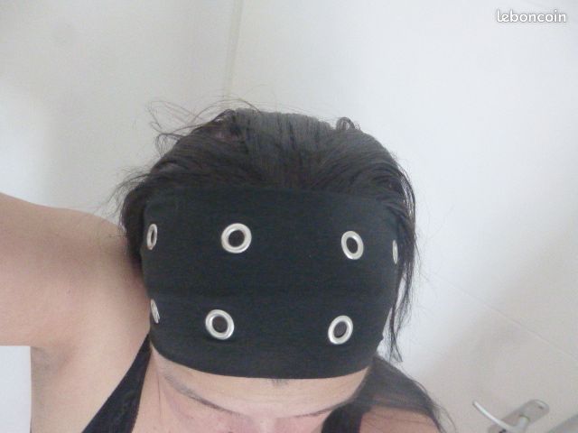 Bandeau en Tissu Souple Large à Rivets (image 2)