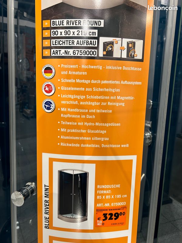 Douche d’angle encastrable neuve en emballage d’origine (image 4)