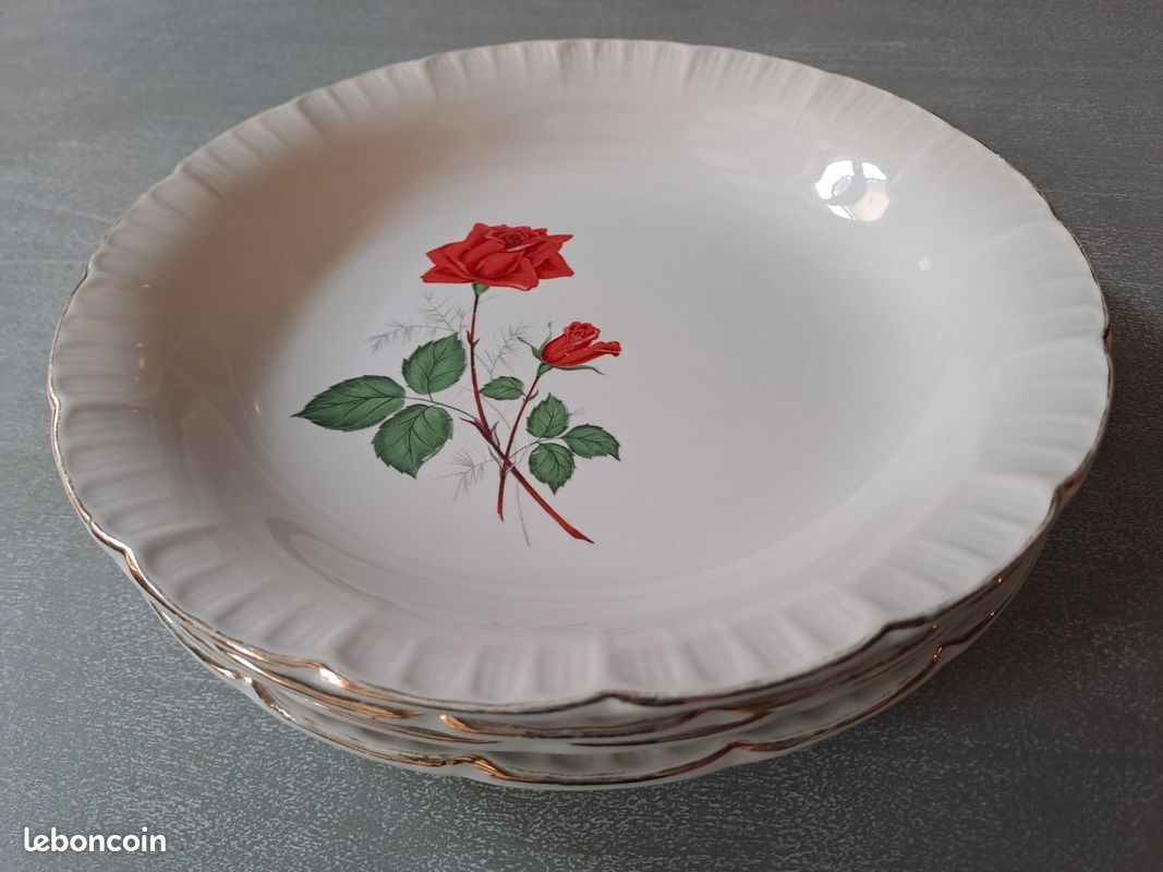 Lot de 4 assiettes creuses Digoin Sarreguemines Sévigné (image 1)