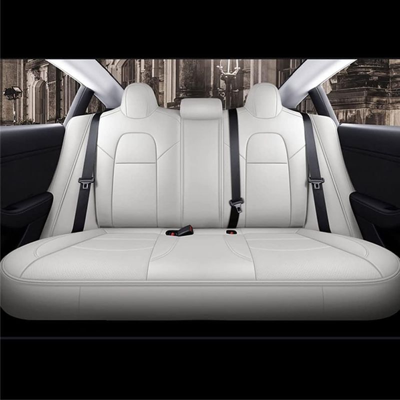 Housse de siège voiture Blanc pour Tesla Model 3 2017 2018 2019 2021 2022 -  Équipement auto