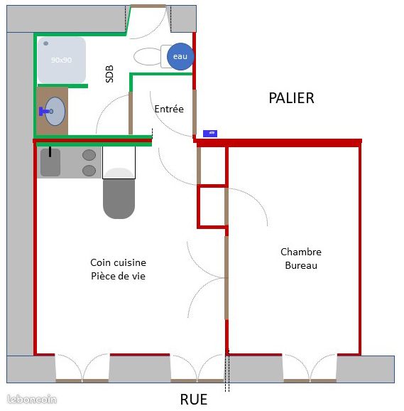 Appartement 3 pièces 27 m² · à Brest · 27 m² · 550 €/mois