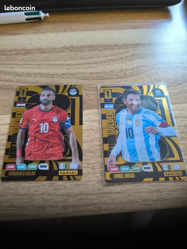Lot 2 golden baller messi salah adrenalyn panini FIFA 2026 (image 1)
