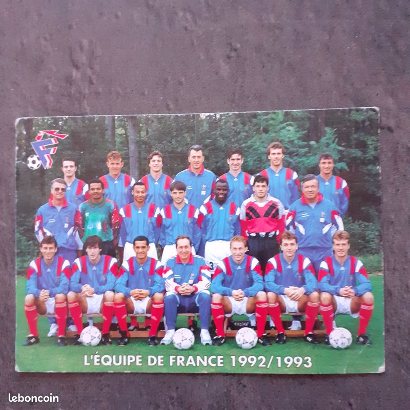 Carte équipe de France football 1992/1993 (image 1)