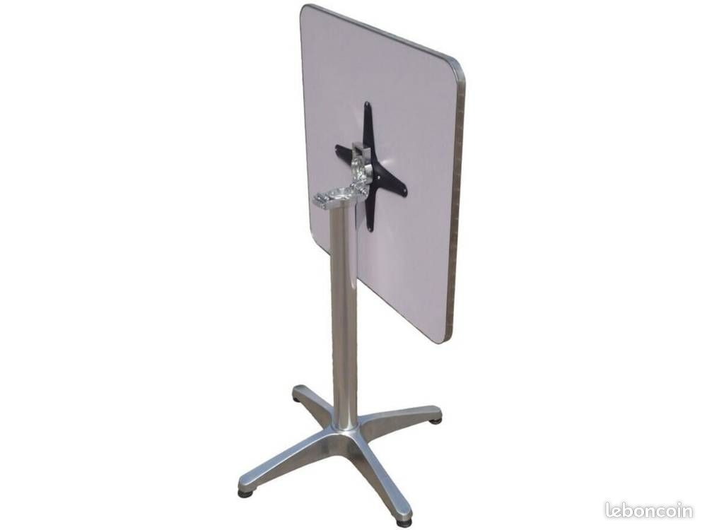 Table bistro, aluminium, argent, 60 x 60 x 70/110 cm - - Neuf â Livraison comprise â â â (image 2)
