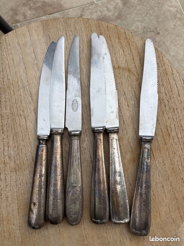 Lot couteaux anciens métal argenté (image 2)