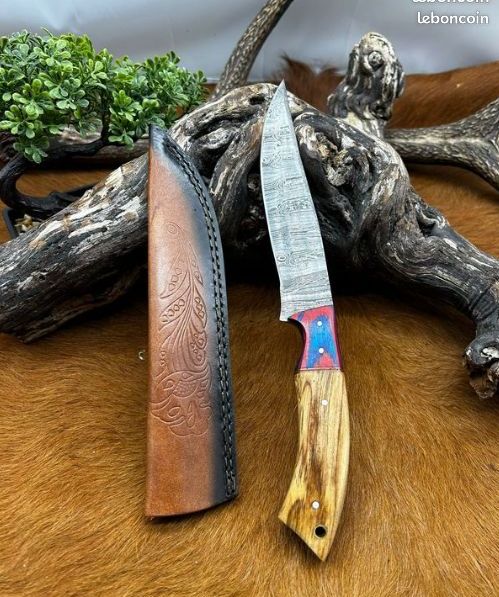 Couteau à Sculpter Bois Gwoodworking – Lame 1 1/4 – Manche Olivier, Cœur Violet
