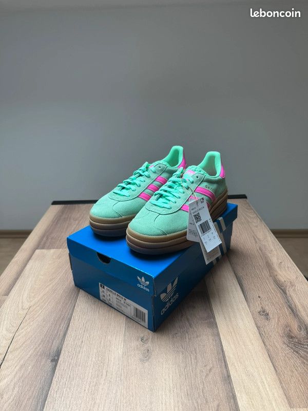 adidas gazelle silver green womens adidas Gazelle Bold - Women's main image 1