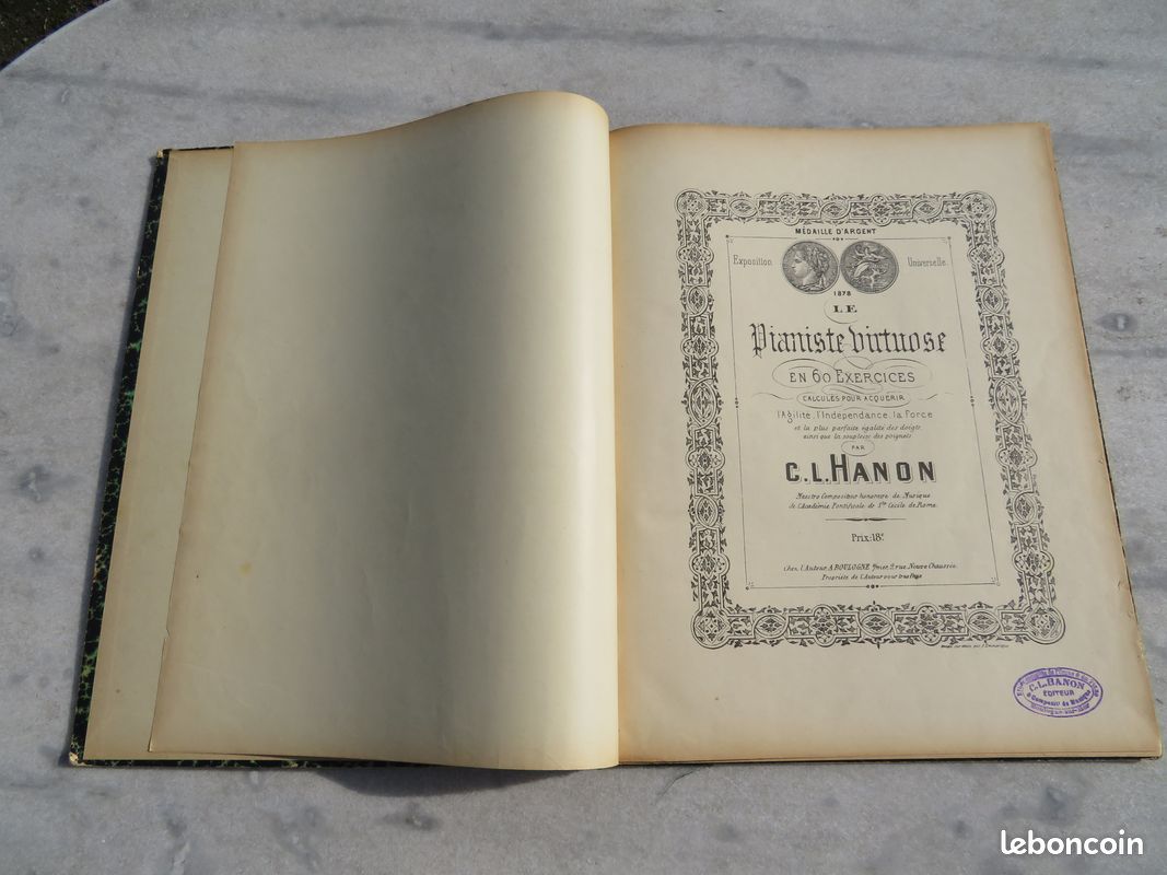 VINTAGE - Ancien livre de partition "Le Pianiste Virtuose - En 60 Exercices" - Par C.L HENON - FRANCE (XIXé) (image 3)