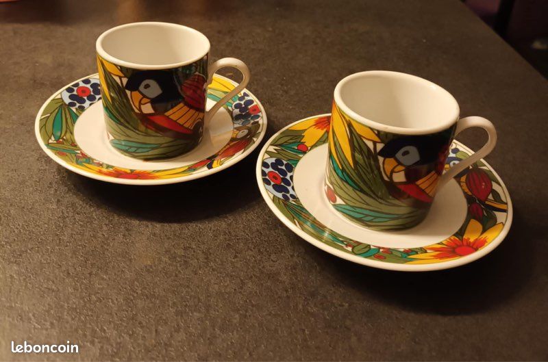 Lot de 2 tasses et 2 soucoupes (image 1)