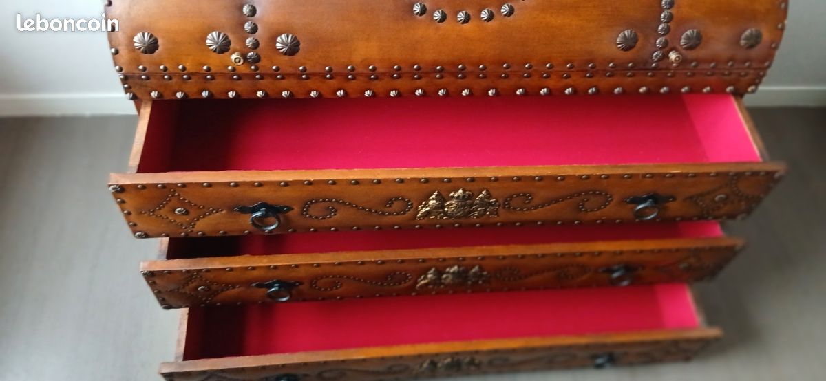 Grosse Malle ancienne en cuir (image 6)