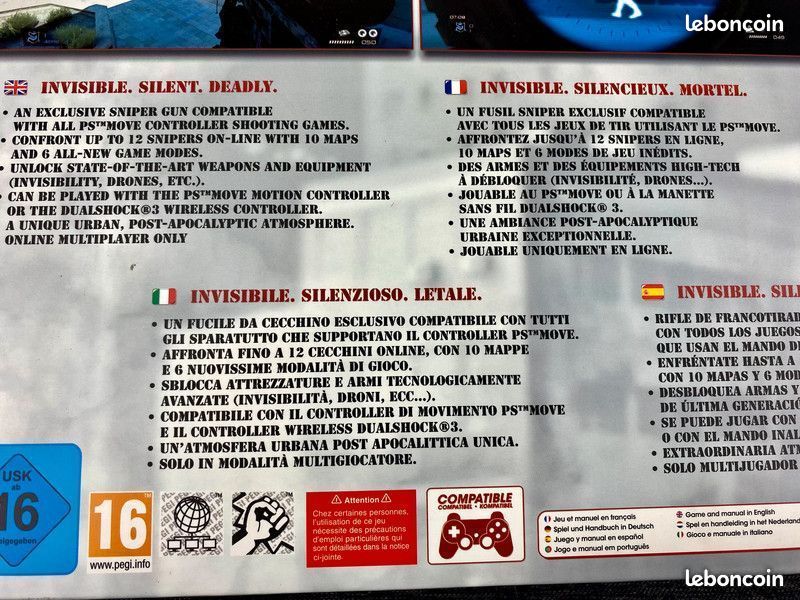 Snipers + fusil d'assaut Psmove + casque avec micro Neuf Sony Ps3