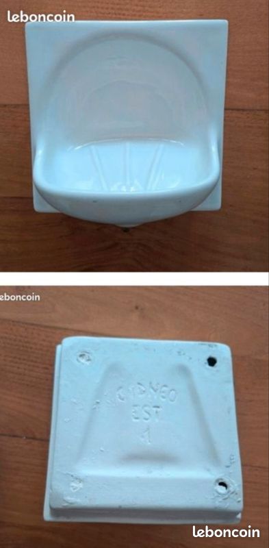 Porte-Savon En Porcelaine Blanche Décorée, Env. L14X Pr10 X H5,5 Cm
