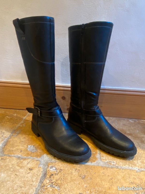 Bottes en cuir noires, taille 37, Richter Chaussures