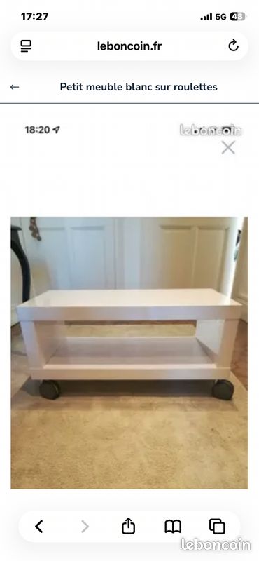 Petit meuble tv blanc (image 1)