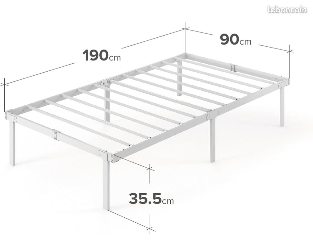 Sommier + matelas 90 x 190 (image 5)