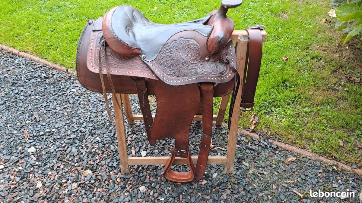 Sellerie Western ALAMO Colorée - Cuir - Occasion - Modèle Al Stohlman