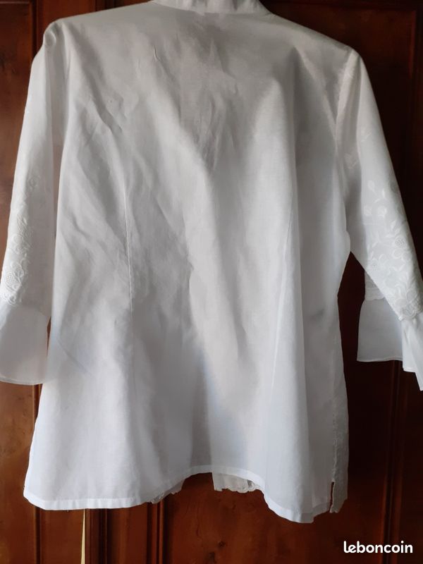 Chemise femme coton blanc brodé (image 5)