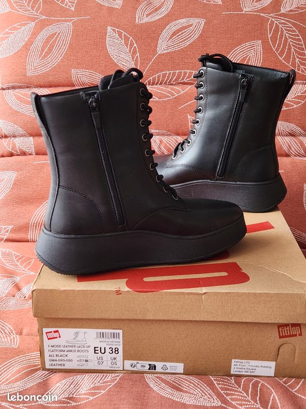 Superbes bottines Fitflop valeur 199 cuir véritable T38 neuves avec étiquette (image 5)