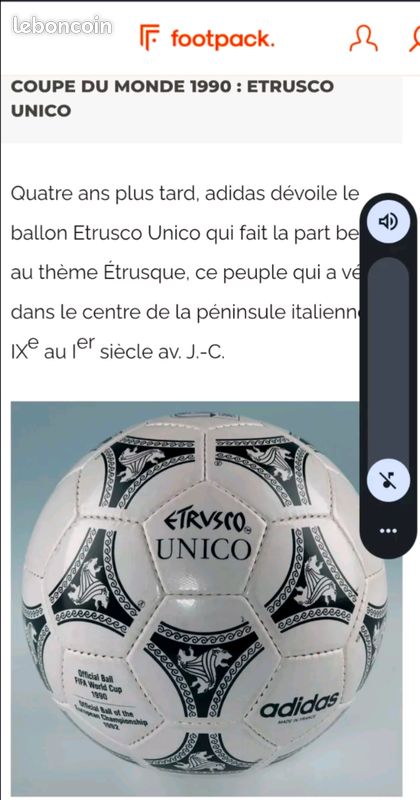 Ballon De Football Unico Coupe Du Monde 1990 - Taille 5, Cuir, Neuf
