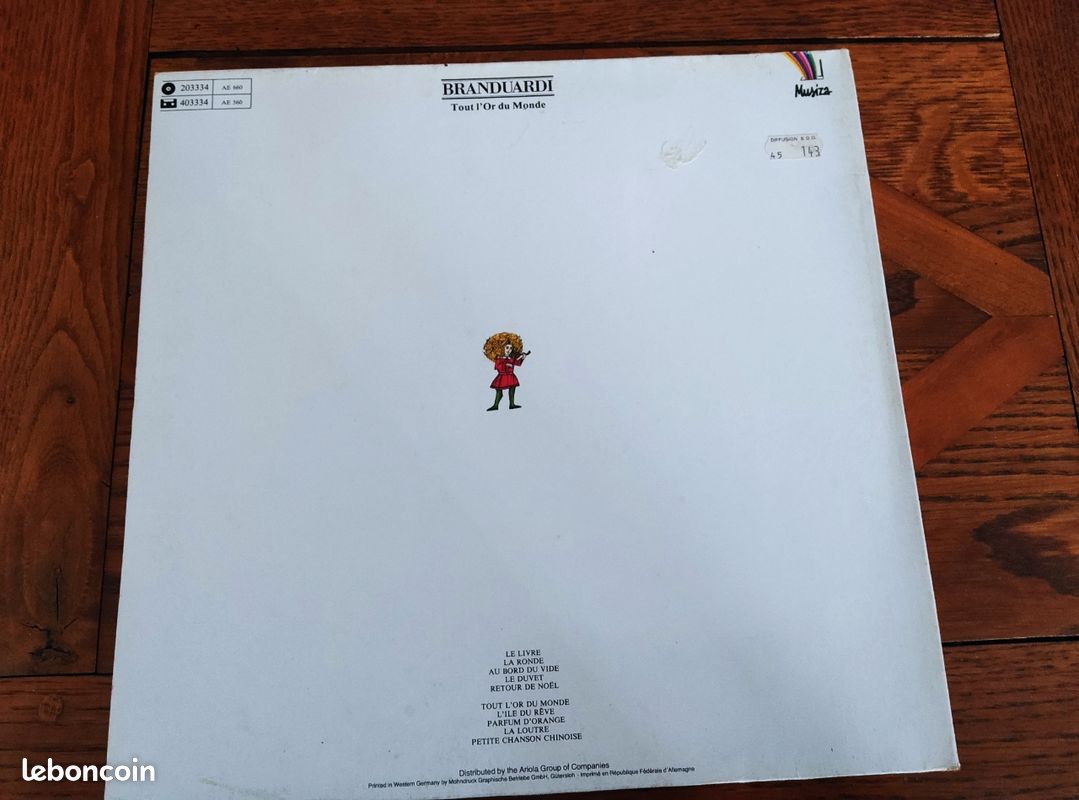 Vinyl Angelo Branduardi " tout l'or du monde" 1983 (image 3)