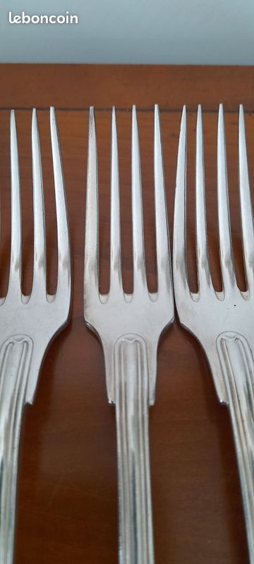 Lot De 8 Couverts Anciens Ruolz En Métal Argenté - 4 Cuillères + 4 Fourchettes - 1920-1949