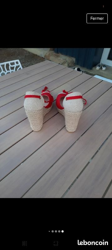 Sandale compensée rouge 37 (image 6)