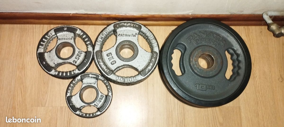Barre olympique + poids (image 2)